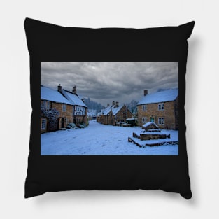 Castle Combe in the snow Pillow