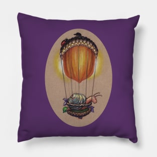 Traveling in Style (further adventures of Explorer Snails) Pillow