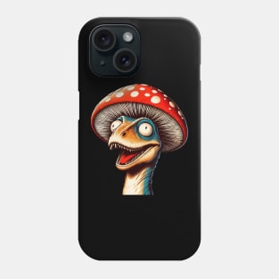 Funny Velociraptor Mushroom Hat Dinosaur Garden Phone Case