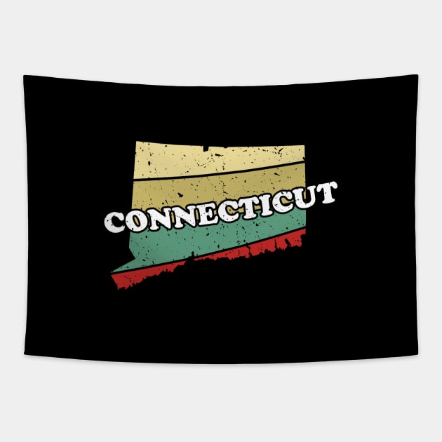 Connecticut State Vintage Retro Souvenir Gift Tapestry by Wicked Zebra