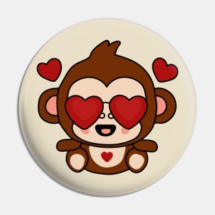 kawaii Monkey wearing sunglasses Pin