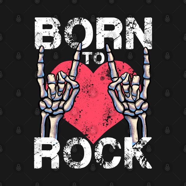 Born To Rock Lets Rock Rock&Roll Vintage Retro Rock Concert by MerchBeastStudio