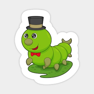 Caterpillar as Gentleman with Cylinder Magnet