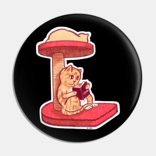 Reading Cat Pin