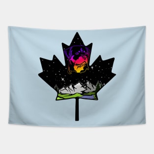 Canadian Maple Leaf Rottweiler Purple/Pink/Yellow Tapestry