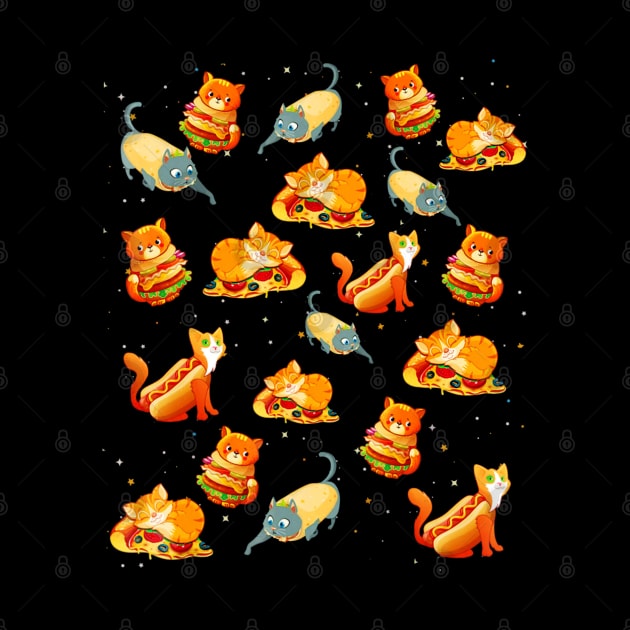 Crazy Space Cat  taco Food by CovidStore