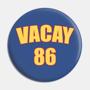 Vacay 86 Yellow Blue Generic Logo Game Grumps Meme Pin