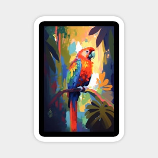 Parrot Bird Animal Portrait Painting Wildlife Outdoors Adventure Magnet