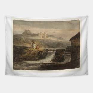 A Sluice and a Watermill, with a Distant View of Carisbrooke Castle, 1796 Tapestry