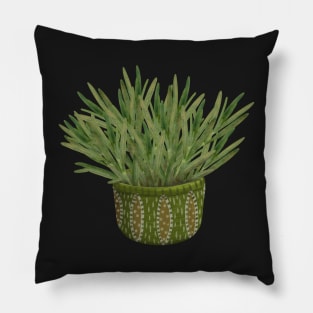 House Plant in Green Ceramic Pot | Cherie's Art(c)2021 Pillow