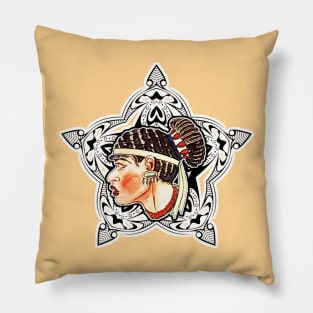 black girl in profile Pillow