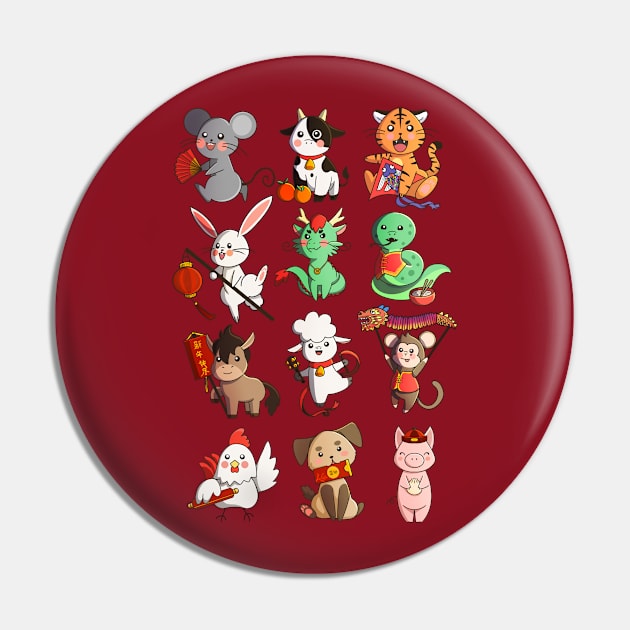 Lunar New Year Zodiac Animals Pin by Griffywings