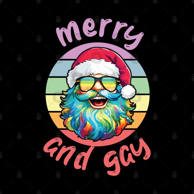 Gay Santa Claus LGBTQ Christmas Merry and Gay by Lunatic Bear