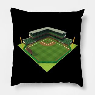 Baseball Stadium Voxel Art Pillow