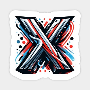 Letter X design graffity style Magnet