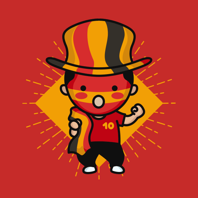 Cute Belgium Football Fan // Kawaii Cute Belgian Soccer Supporter by SLAG_Creative
