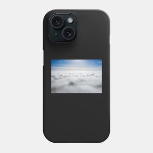 Wind farms sticking out above the clouds Phone Case