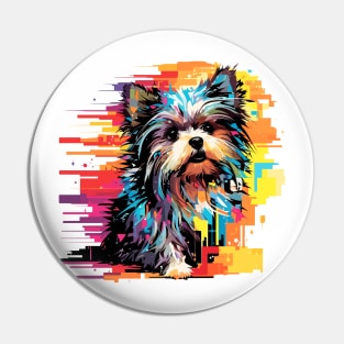 Yorkshire Terrier Dog Pet World Animal Lover Furry Friend Abstract Pin