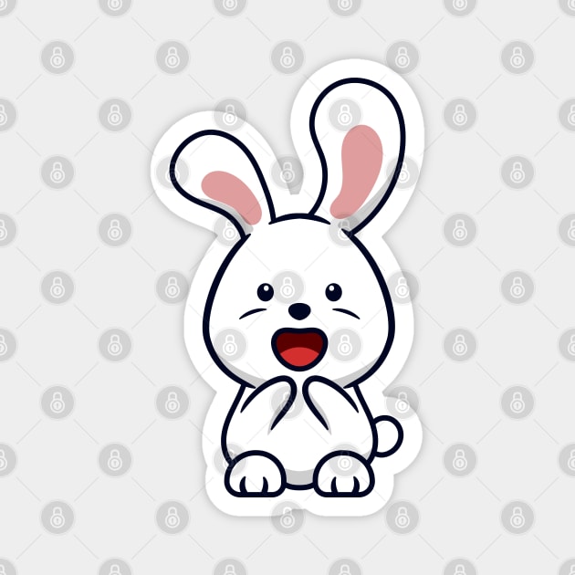 cute bunny cartoon Magnet by garistipis