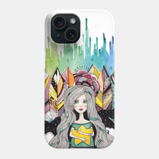 Girl with little star Phone Case