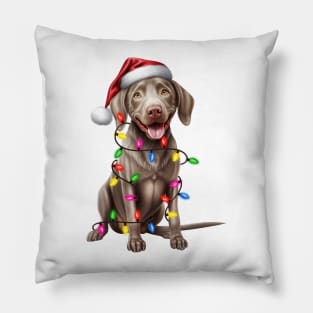 Christmas Weimaraner Pillow