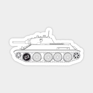 T-34-76 of the 1940 model with the L-11 cannon. USSR Tank Magnet