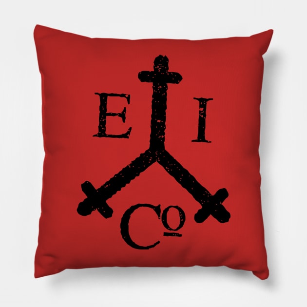 East India Company - black text Pillow by SchaubDesign