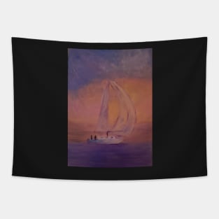 Sailing Free oil painting by Tabitha Kremesec Tapestry