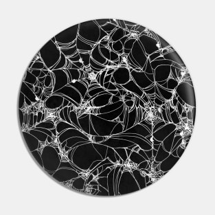 Black and White Spiderwebs Pattern Pin