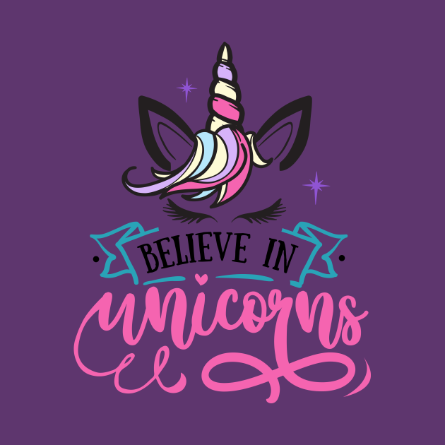 Believe In Unicorns - Cute Unicorn Gifts - Long Sleeve T-Shirt | TeePublic