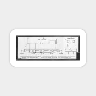 Blueprint of a steam locomotive Magnet