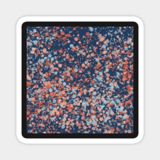 Splatter Abstract Blues and Oranges 1 Magnet