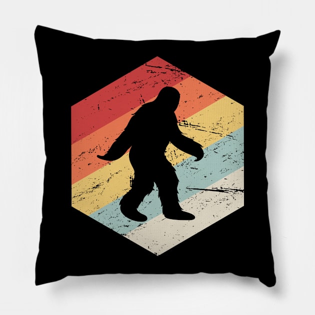 Retro Vintage Bigfoot Sasquatch Conspiracy Theory Pillow by MeatMan