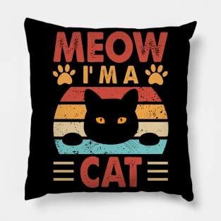 Meow, I'm A Chat - Fun Design For Cat Lovers Pillow