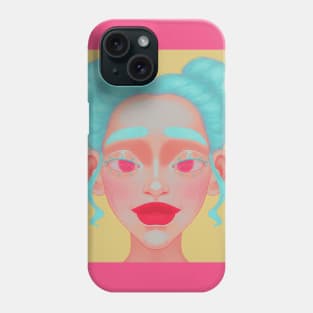 Blue hair girl Phone Case