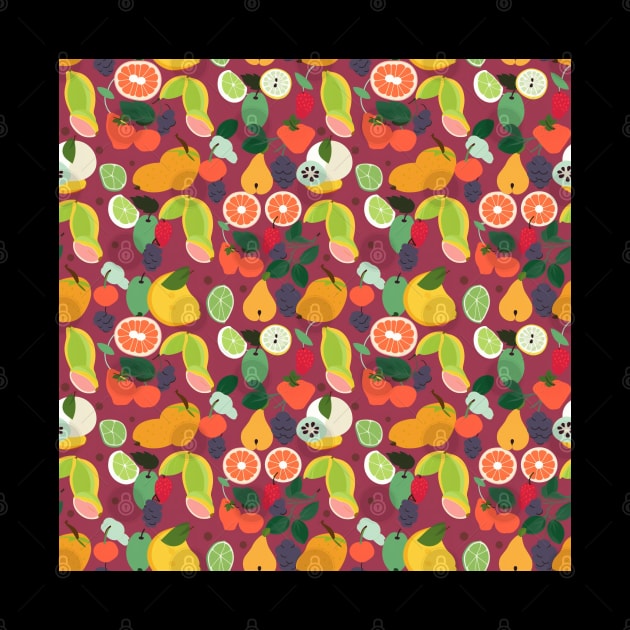 Colorful Fruit Motif in Seamless Pattern V3 by Family journey with God