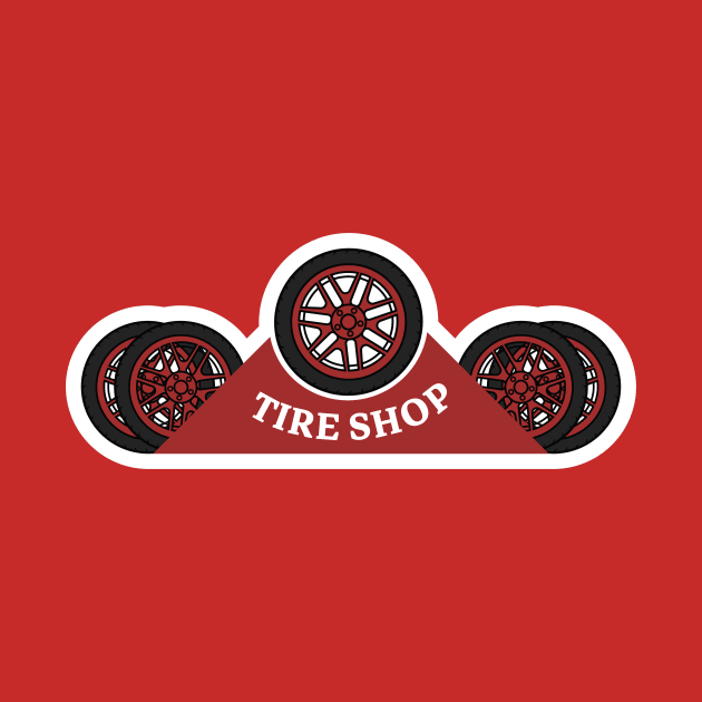 Set of tire shop logo design. Wheel repair service template. Vintage ...