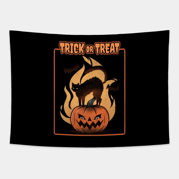 Trick Or Treat Halloween Tapestry by MONMON-75