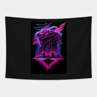 Synthwave metal abstraction Tapestry