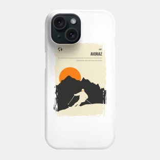 Avoriaz Skiing Minimal Vintage Travel Poster Phone Case