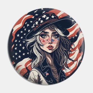 Patriotic Cat Mother Pin