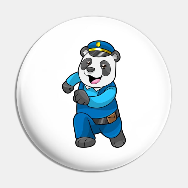 Panda as Police officer with Police hat Pin by Markus Schnabel