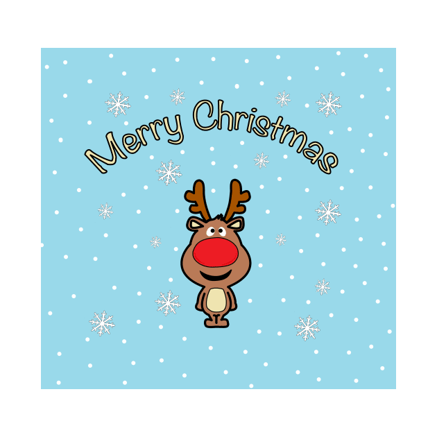 Rudolph the Red-Nosed Reindeer Merry Christmas - Santa Claus by JMPrint