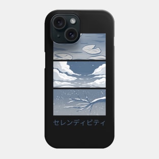 Minimalistic Manga Panel in Blue Colors Phone Case