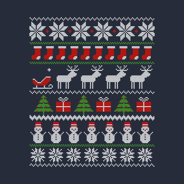 Ugly Christmas Xmas Sweater Funny Norwegian Pattern Gift by peter2art