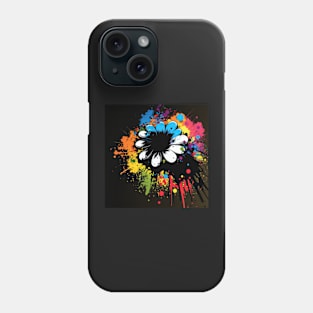 Cosmic Flower Splatter Paint Phone Case