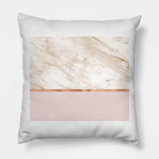 Caramel marble on rose gold blush Pillow