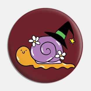 Cute Halloween Happy Witch Snail Pin