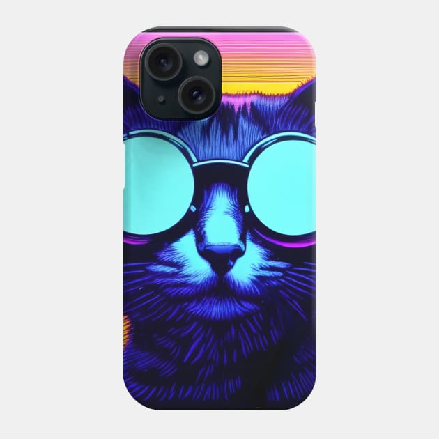 Cool Pop Art Cat with Sunglasses and Headphones Phone Case by Daz Art & Designs