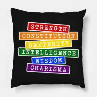 Roll of Stats, Skills Pride Colors Flag Pillow